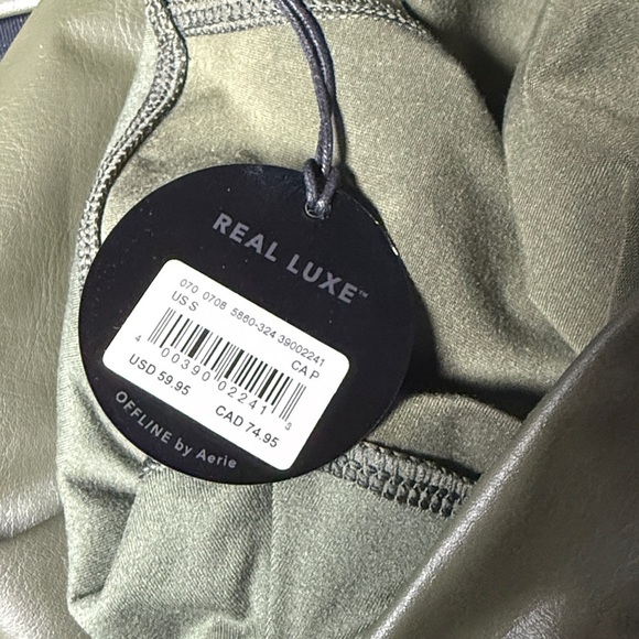 Aerie Olive Faux Leather High-Rise Leggings - Picture 8 of 8